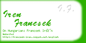 iren francsek business card